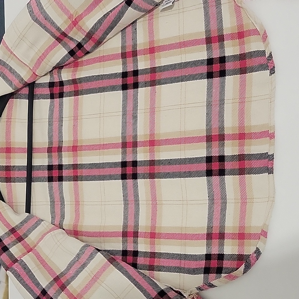 MISS SELFIE WOMEN'S FLANNEL PLAID BUTTON DOWN COLLARD SHAKET SHIRT  PIN… - Picture 3 of 11